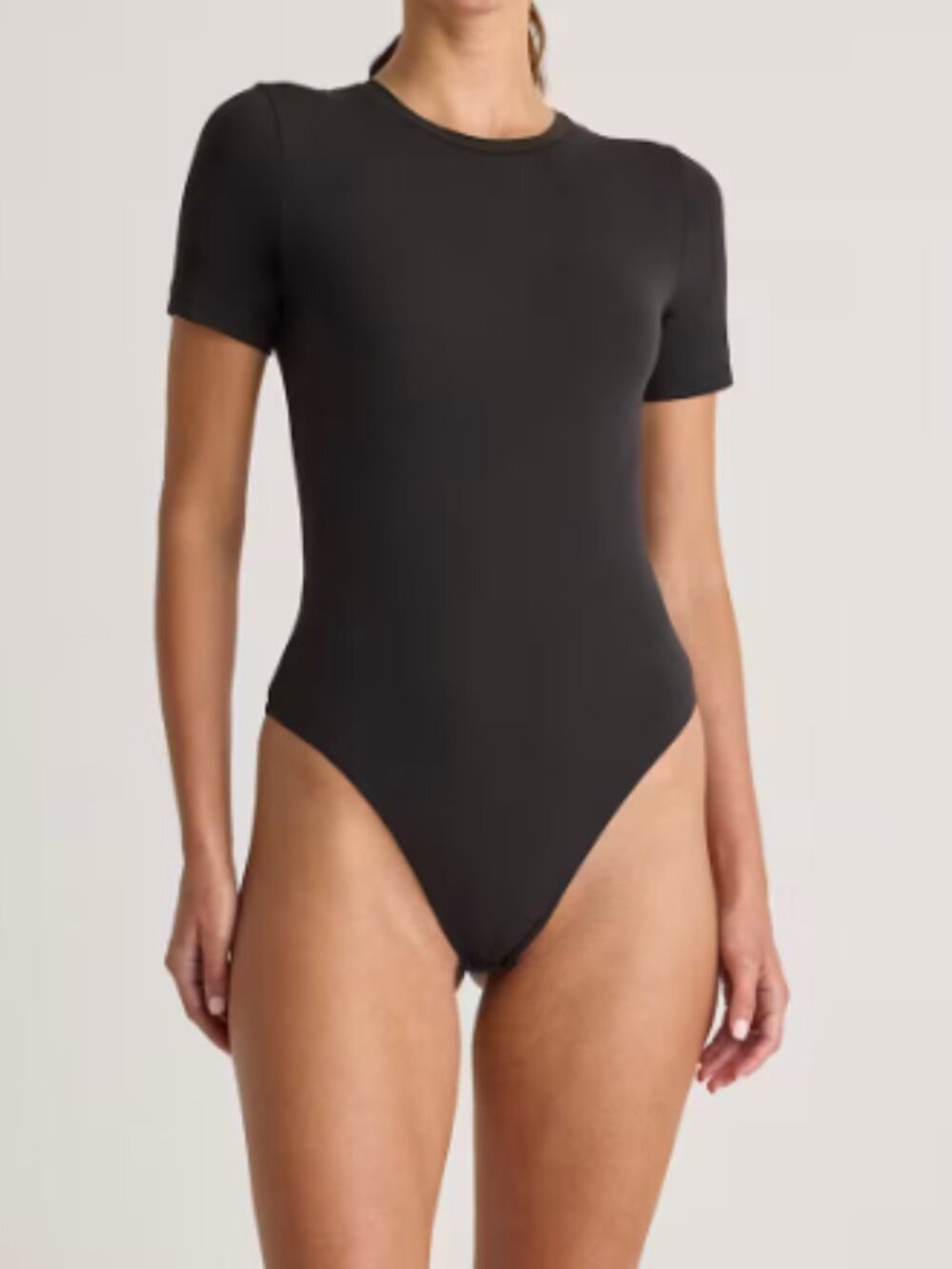 Quince Second Skin T-Shirt Bodysuit Black M NWT